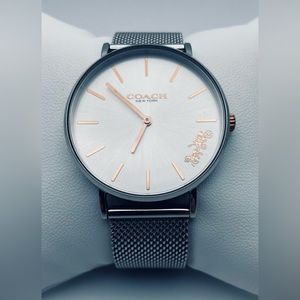 🌷COACH WOMAN’s Perry STAINLESS STEEL MESH BAND WATCH # 14503124